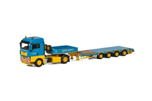 Siefert diecast truck MAN TGX XLX Semi Lowloader 4 axle  /WSI  1/50 ミニチュア 建設機械模垁E工事車両