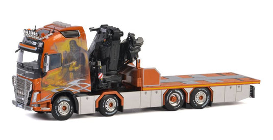 Norrtransport VOLVO FH4 GLOBETROTTER XL 8x2 TAG AXLE FASSI 1100 | JIBトラック  /建設機械模型 工事車両 WSI 1/50 ミニチュア