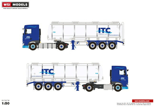 【予約】2017年4-6月以降発売予定ITC Holland DAF XF SC Tanker Liquid  3軸トラック /WSI  建設機械模型 工事車両 1/50 ミニチュア