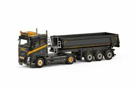 Wonico Volvo FH4 Sleeper Cab Halfpipe Tipperダンプ トレーラー  建設機械模型 工事車両 WSI 1/50 ミニチュア