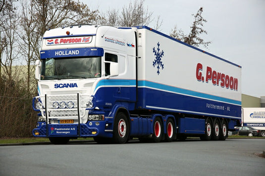 【予約】10-12月以降発売予定G. Persoon Scaniaスカニア R Streamline Topline リーファートレーラー Carrier 3軸トラック  建設機械模型 工事車両 WSI 1/50 ミニチュア