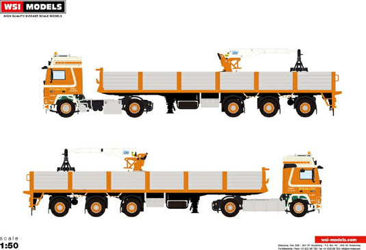 【予約】2021年2月以降発売予定Huskens VOLVO F16 4x2 ブリックトレーラー  トラック/WSI 1/50 建設機械 模型ミニカー  はたらく車 重機