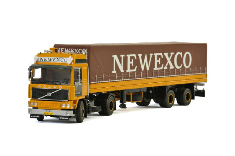 Newexco VOLVO F12 4X2 CLASSIC CURTAINSIDE TRAILER 2軸 トラック/建設機械模型 工事車両 WSI 1/50 ミニチュア