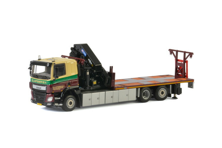 ギャラリービューアに画像をロードする, E. Lafeber DAF CF Sleeper cab Riged Flatbed Truck + Palfinger craneトラック  建設機械模型 工事車両 WSI 1/50 ミニチュア
