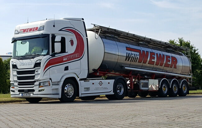 Willi Wewer Scaniaスカニア R Highline CR20H Tanker Liquid3軸トラック  建設機械模型 工事車両 WSI 1/50 ミニチュア