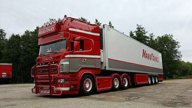 【予約】4-6月以降発売予定ManuTrans Scaniaスカニア R Topline リーファートレーラー Carrier3軸トラック  建設機械模型 工事車両 WSI 1/50 ミニチュア