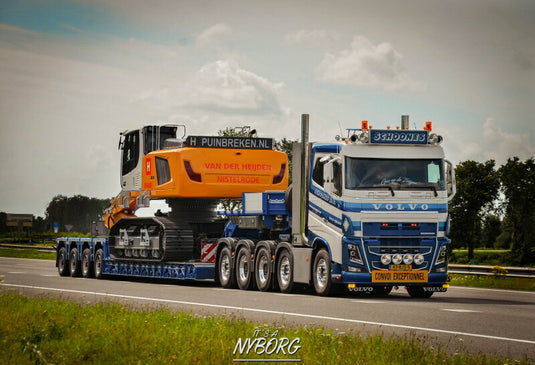 【予約】4-6月以降発売予定Schoones B.V. Volvo FH16 Nooteboomノーテブーム 4軸 EURO-PXトレーラー  建設機械模型 工事車両 WSI 1/50 ミニチュア