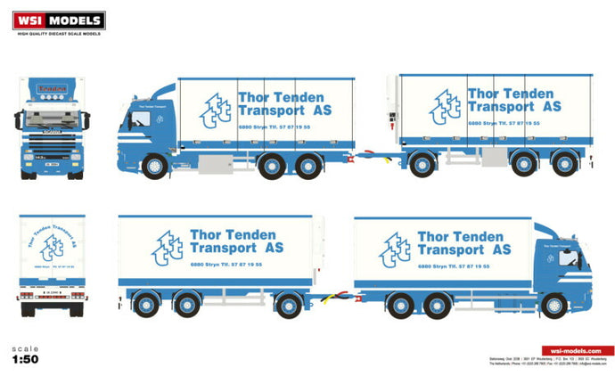 【予約】2019年1-3月以降発売予定Tenden SCANIA 3 SERIES STREAMLINE 6x2 RIGED TRUCK DRAWABAR REFRIGERATEDトラック  /建設機械模型 工事車両 WSI 1/50 ミニチュア