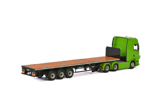 Bring SCANIA S HIGHLINE CS20H 6X2 TAG AXLE FLAT BED TRAILER 3軸 トラック/建設機械模型 工事車両 WSI 1/50 ミニチュア