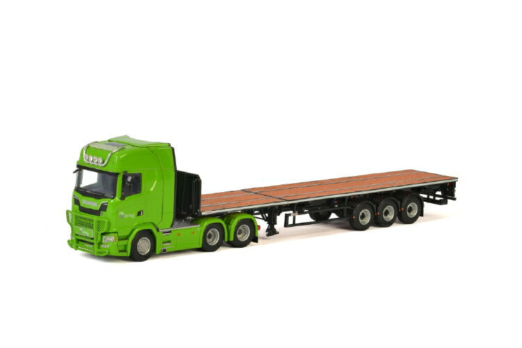 ギャラリービューアに画像をロードする, Bring SCANIA S HIGHLINE CS20H 6X2 TAG AXLE FLAT BED TRAILER 3軸 トラック/建設機械模型 工事車両 WSI 1/50 ミニチュア
