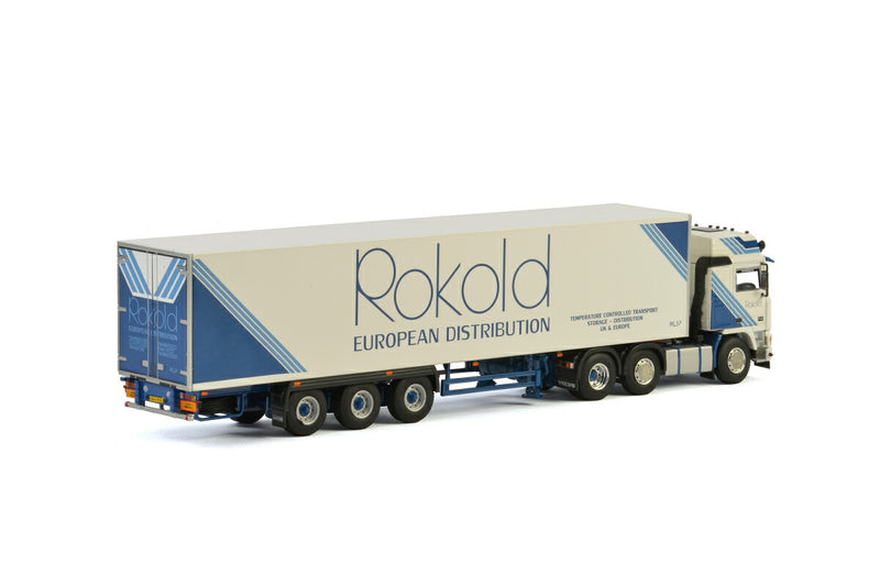 ギャラリービューアに画像をロードする, Rokold VOLVO F12 6x2 TWIN STEER リーファートレーラー - 3軸トラック /建設機械模型 工事車両WSI 1/50 ミニチュア
