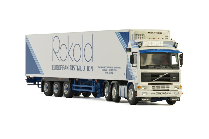 ギャラリービューアに画像をロードする, Rokold VOLVO F12 6x2 TWIN STEER リーファートレーラー - 3軸トラック /建設機械模型 工事車両WSI 1/50 ミニチュア
