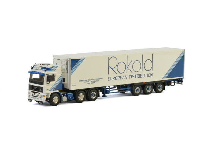 Rokold VOLVO F12 6x2 TWIN STEER リーファートレーラー - 3軸トラック /建設機械模型 工事車両WSI 1/50 ミニチュア