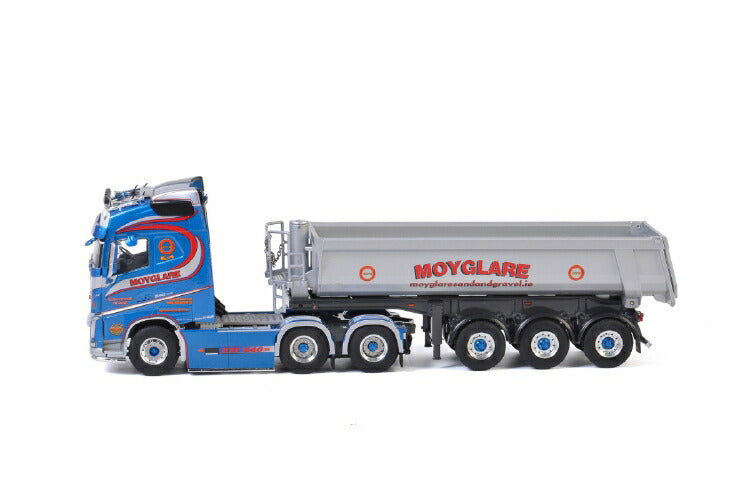 ギャラリービューアに画像をロードする, Moyglare VOLVO FH4 GLOBETROTTER 6x2 TAG AXLE TIPPER TRAILER HALF PIPE - 3軸 ダンプ/建設機械模型 工事車両 WSI 1/50 ミニチュア
