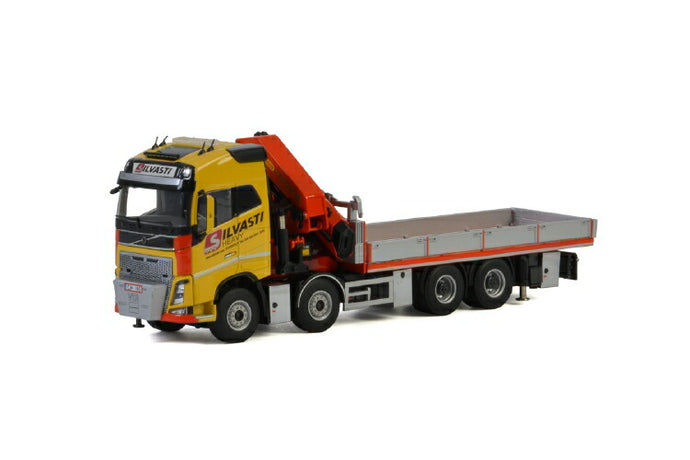 【予約】1-3月以降発売予定Silvasti VOLVO FH4 GLOBETROTTER RIGED TRUCK FLAT BED + PALFINGER 7800.2 トラック /建設機械模型 工事車両 WSI 1/50 ミニチュア