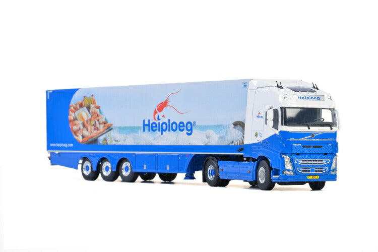 ギャラリービューアに画像をロードする, Heiploeg; VOLVO FH4 GLOBETROTTER 4x2 リーファートレーラー - 3軸トラック /建設機械模型 工事車両 WSI 1/50 ミニチュア
