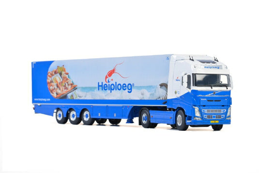 Heiploeg; VOLVO FH4 GLOBETROTTER 4x2 リーファートレーラー - 3軸トラック /建設機械模型 工事車両 WSI 1/50 ミニチュア