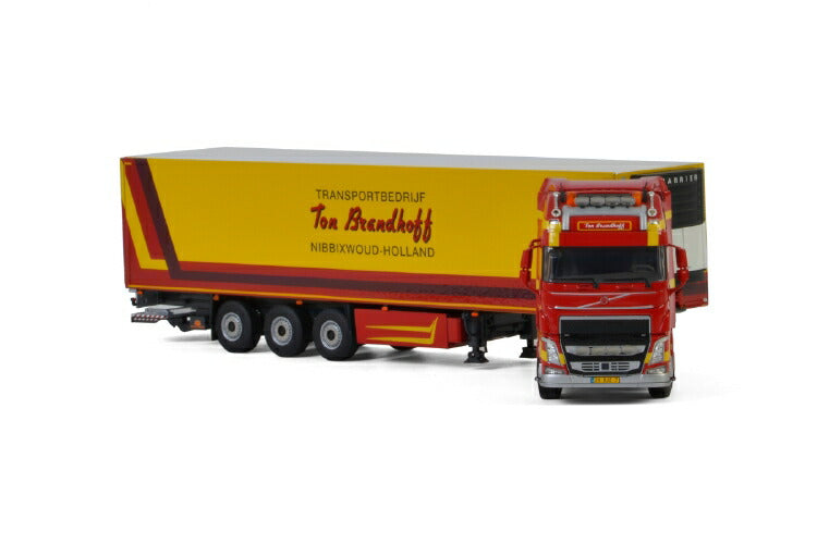 ギャラリービューアに画像をロードする, Ton Brandhoff VOLVO FH4 GLOBETROTTER XLリーファートレーラー - 3軸 トラック/建設機械模型 工事車両 WSI 1/50 ミニチュア
