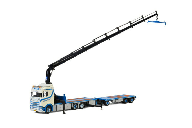 ギャラリービューアに画像をロードする, Bremer SCANIA S NORMAL CS20N RIGED FLATBED + PALFINGER 7400.2トレーラー /建設機械模型 工事車両 WSI 1/50 ミニチュア
