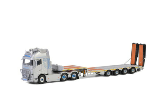 Thore Magnussen; VOLVO FH4 GLOBETROTTER XL 6x4 低床セミ - 4軸トレーラー /建設機械模型 工事車両 WSI 1/50 ミニチュア