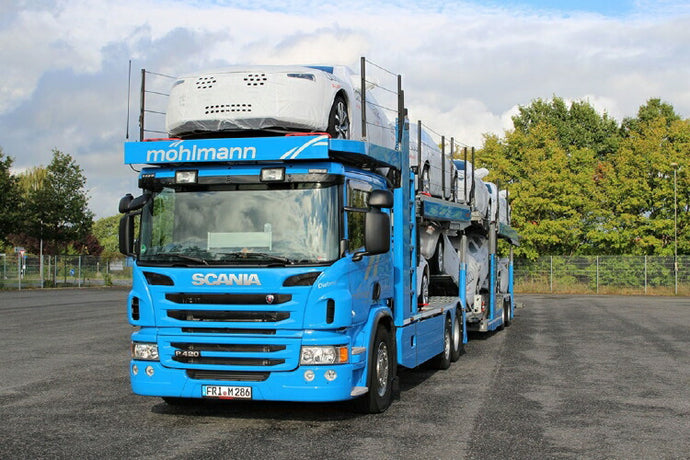 【予約】2019年4-6月以降発売予定Mohlmann Automobil Logistik SCANIA P6 FLAT ROOF 6x2 TWIN STEER CAR TRANSPORTER - 2軸 トラック積載車キャリアカー /建設機械模型 工事車両 WSI 1/50 ミニチュア