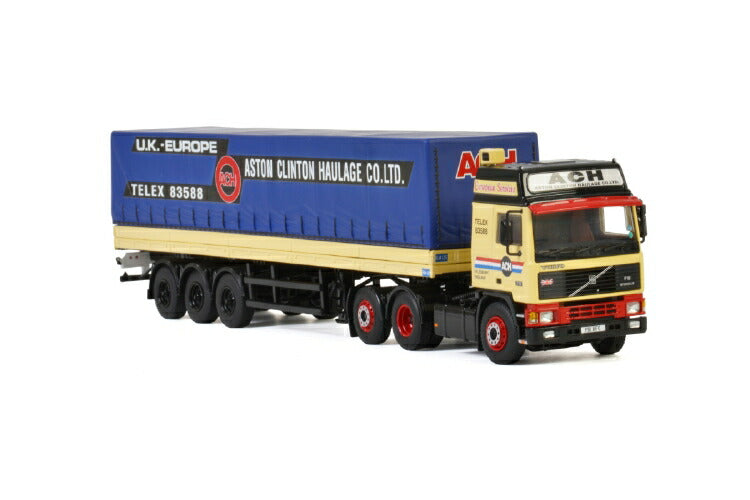 ギャラリービューアに画像をロードする, Aston Clinton Haulage; VOLVO F12 6X2 TAG AXLE カーテンサイダートレーラー - 3軸トラック /建設機械模型 工事車両 WSI 1/50 ミニチュア
