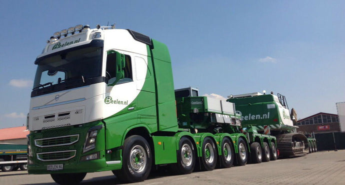 【予約】2019年1-3月以降発売予定Beelen VOLVO FH4 GLOBETROTTER 10x4 LOWLOADER 5 AXLE + DOLLY 3軸トレーラー  /建設機械模型 工事車両 WSI 1/50 ミニチュア