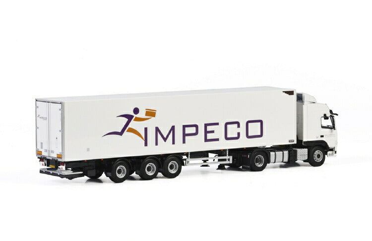 ギャラリービューアに画像をロードする, Impeco Couriers VOLVO FM4 GLOBETROTTER 4X2 BOX TRAILER - 3軸トラック  /建設機械模型 工事車両 WSI 1/50 ミニチュア
