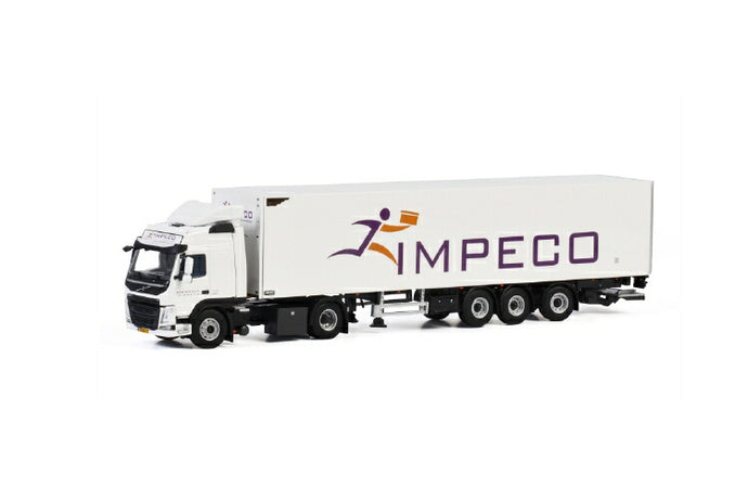 Impeco Couriers VOLVO FM4 GLOBETROTTER 4X2 BOX TRAILER - 3軸トラック  /建設機械模型 工事車両 WSI 1/50 ミニチュア