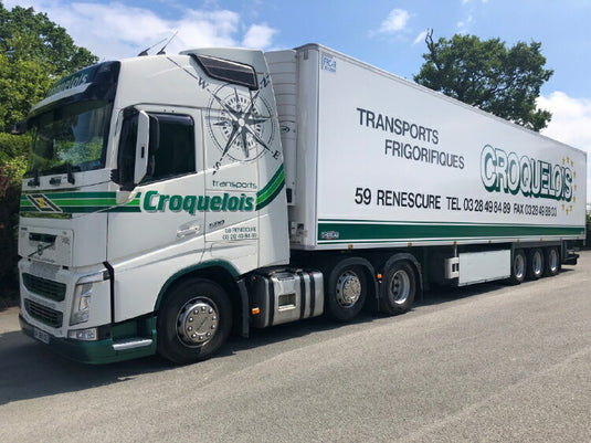 【予約】2019年1-3月以降発売予定Transports Croquelois VOLVO FH4 GLOBETROTTER 6x2 TWIN STEER リーファートレーラー - 3 軸トレーラー /建設機械模型 工事車両 WSI 1/50 ミニチュア