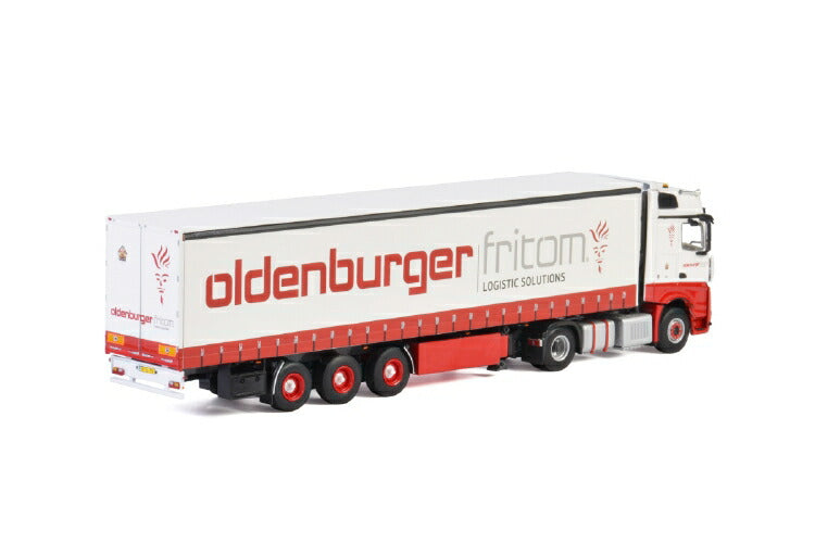 ギャラリービューアに画像をロードする, Oldenburger Fritom メルセデスベンツアクトロス MP4 BIG SPACE 4x2 CURTAINSIDE / TAUTLINER TRAILER - 3 軸トレーラー /建設機械模型 工事車両 WSI 1/50 ミニチュア
