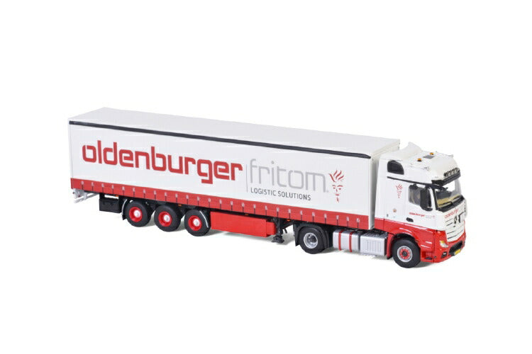 ギャラリービューアに画像をロードする, Oldenburger Fritom メルセデスベンツアクトロス MP4 BIG SPACE 4x2 CURTAINSIDE / TAUTLINER TRAILER - 3 軸トレーラー /建設機械模型 工事車両 WSI 1/50 ミニチュア
