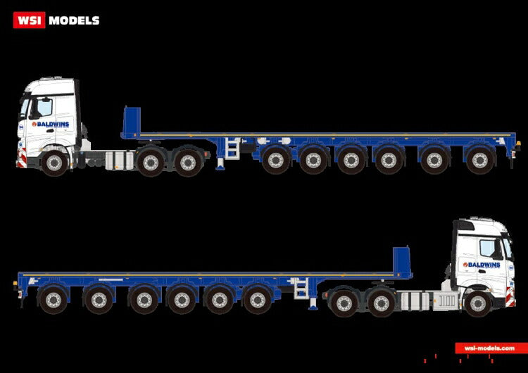 ギャラリービューアに画像をロードする, Baldwins Crane Hire MERCEDES BENZ AROCS BIG SPACE 6X4 BALLAST TRAILER  6軸 トラックトレーラー /建設機械模型 工事車両 WSI 1/50 ミニチュア
