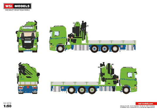 【予約】2019年4-6月以降発売予定Nordic Crane Kynningsrud SCANIA STREAMLINE HIGHLINE 8x4 FASSI 1300 | JIB トラック /建設機械模型 工事車両 WSI 1/50 ミニチュア