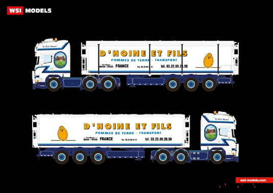 【予約】2019年4-6月以降発売予定D'Hoine SCANIA STREAMLINE TOPLINE 6x2 TWIN STEER BELT TRAILER KOLIBRI - 3軸トラック  /建設機械模型 工事車両 WSI 1/50 ミニチュア