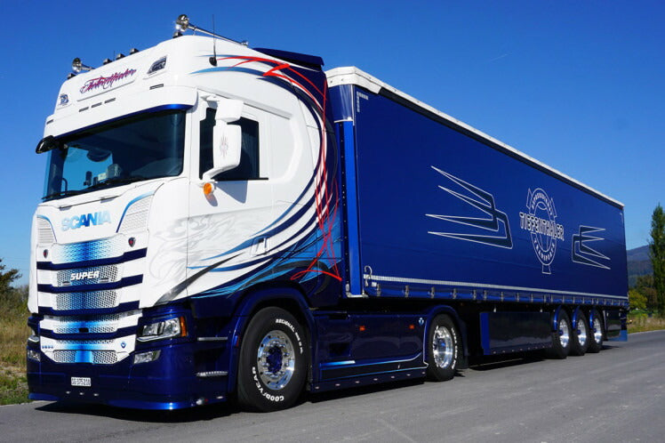 ギャラリービューアに画像をロードする, 【予約】2019年4-6月以降発売予定Tiefenthaler SCANIA S HIGHLINE CS20H 4x2 CURTAINSIDE / TAUTLINER TRAILER - 3軸トラクタ  /建設機械模型 工事車両 WSI 1/50 ミニチュア
