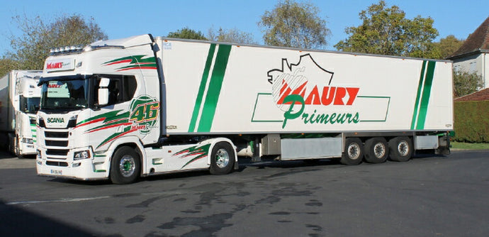 【予約】10-12月以降発売予定Transports Maury; SCANIAスカニア R HIGHLINE CR20H 4x2 リーファートレーラー - 3軸 トラック /建設機械模型 工事車両 WSI 1/50 ミニチュア