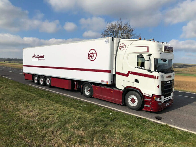 【予約】12月以降発売予定Hacquin Transports SCANIA S HIGHLINE CS20H 4x2 リーファートレーラー 3軸トラック 建設機械模型 工事車両WSI 1/50 ミニチュア