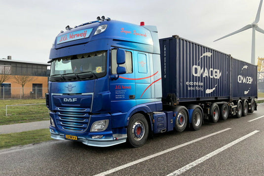 【予約】2020年1-3月以降発売予定J.G. Verweij DAF XF SSC MY2017 6x2 TWIN STEER 2CONNECT COMBI TRAILER 2+3軸 + 2X 20フィートコンテナ トラック トレーラー/建設機械模型 工事車両 WSI 1/50 ミニチュア