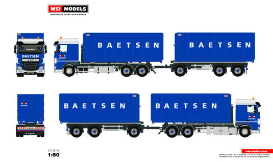 【予約】5-8月以降発売予定DAF XF SPACE CAB MY2017 6X2 TAG AXLE RIGED | TRUCK | DRAWBAR | HOOKLIFT SYSTEM + コンテナ 40M3 トラック WSI 1/50 建設機械 模型ミニカー  はたらく車重機