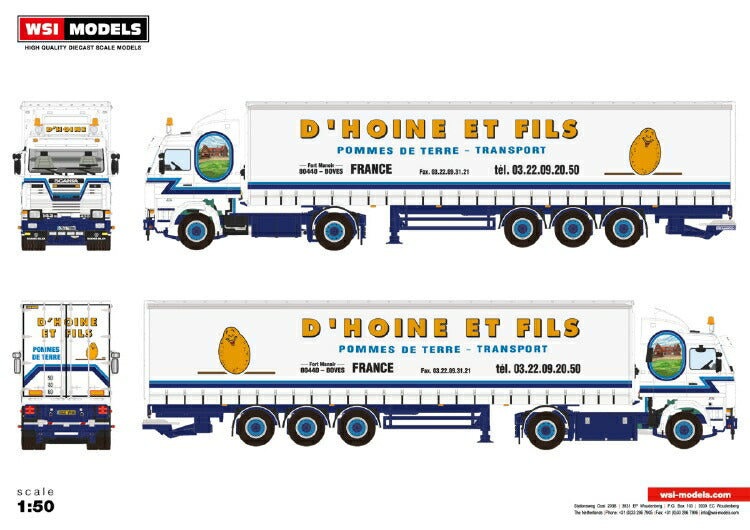 ギャラリービューアに画像をロードする, 【予約】12月以降発売予定SCANIA 3 SERIES 4X2 CURTAINSIDE TRAILER - 3 AXLE WSI 1/50 建設機械 模型ミニカー  はたらく車重機 トラック
