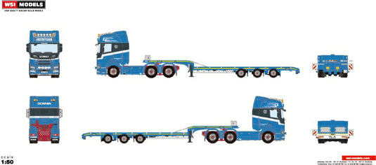 【予約】2020年4-6月以降発売予定Gustavsson SCANIA R HIGHLINE | CR20H 6X2 TAG AXLE SEMI LOWLOADER 3軸トラック トレーラー  WSI 1/50 建設機械 模型ミニカー  はたらく車重機