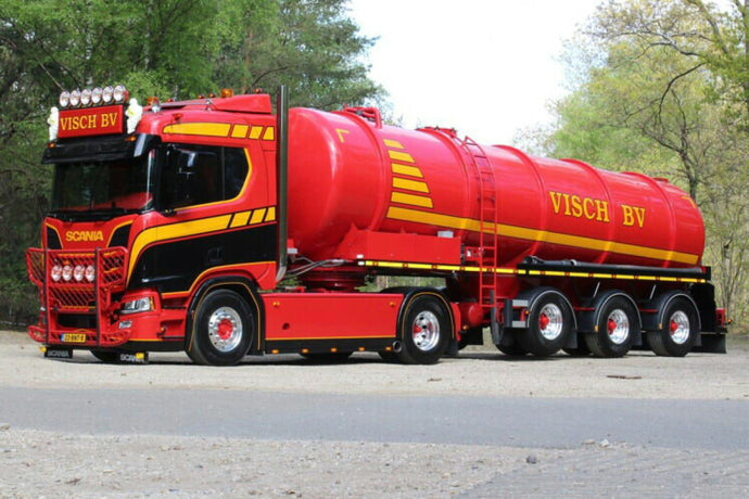 【予約】2021年2月以降発売予定Visch SCANIA R NORMAL  CR20N 4X2 TANK TRAILER  VACUUM 3軸 トラック/WSI 1/50 建設機械 模型ミニカー  はたらく車 重機