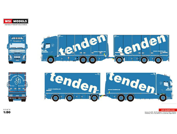 【予約】12月以降発売予定Tenden VOLVO FH4 GLOBETROTTER XL 6X2 TAG AXLE RIGED | TRUCK | DRAWBAR | BOX 3軸トラック/WSI 1/50 建設機械 模型ミニカー  はたらく車 重機