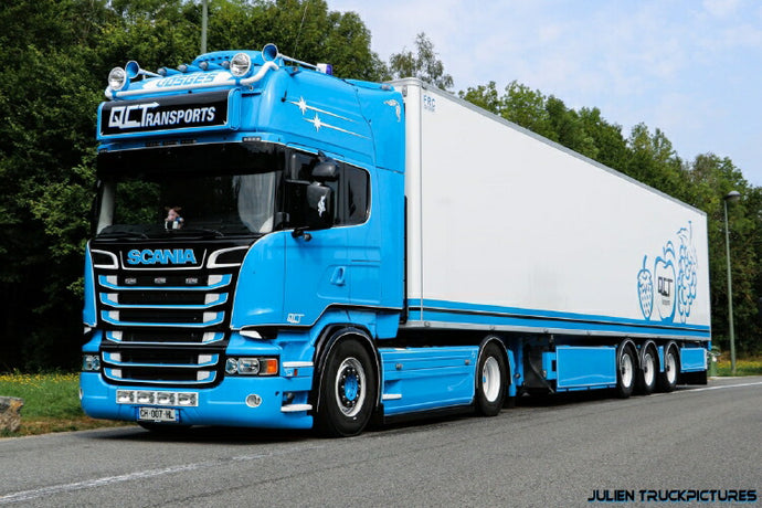 【予約】2021年1-3月以降発売予定QC Transport SCANIA STREAMLINE TOPLINE 4X2 リーファートレーラー - 3 AXLEトラック  /WSI  建設機械模型 工事車両 1/50 ミニチュア