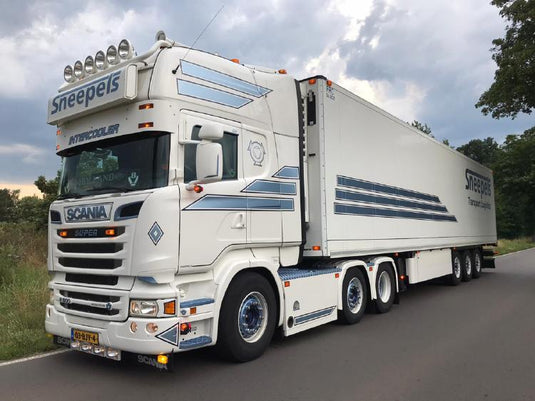 【予約】8-10月以降発売予定Sneepels Transport; SCANIA STREAMLINE TOPLINE 6X2 TWINSTEER リーファートレーラー ３軸 トラック /WSI 建設機械模型 工事車両 1/50