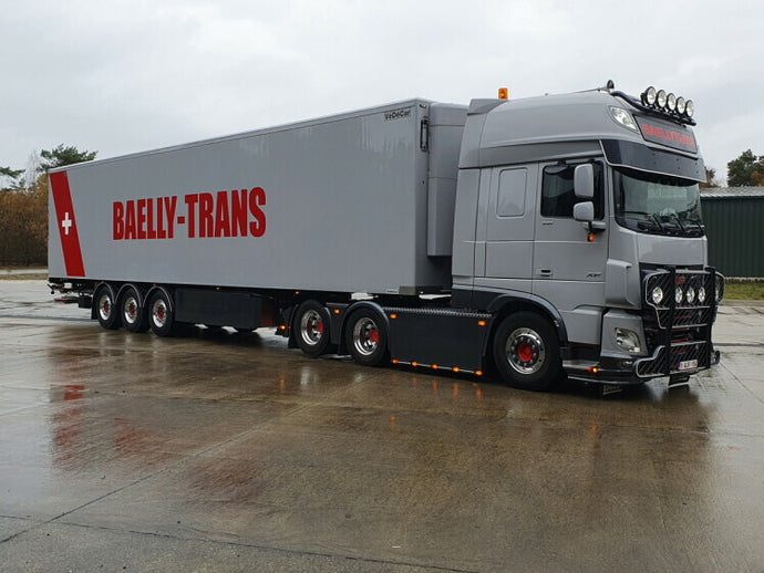 【予約】10-12月以降発売予定Baelly-Trans  DAF XF SUPER SPACE CAB MY2017 6X2 TAG AXLE REEFER TRAILER  3軸 トラック/WSI 建設機械模型 工事車両 1/50 ミニカー