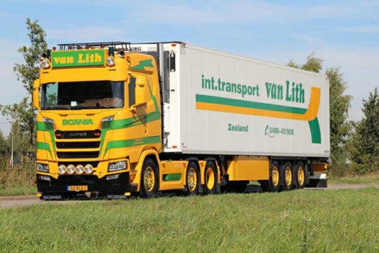 【予約】10-12月以降発売予定Int. Transport van Lith; SCANIA S NORMAL | CS20N 6X2 TWINSTEER リーファートレーラー 3軸 トラック /WSI 建設機械模型 工事車両 1/50 ミニカー