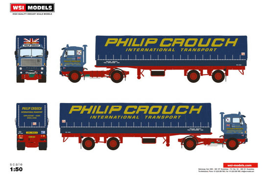 【予約】10-12月以降発売予定Philip Crouch  VOLVO F88 4X2 CURTAINSIDE | CLASSIC  2軸 トラック/WSI 建設機械模型 工事車両 1/50 ミニカー