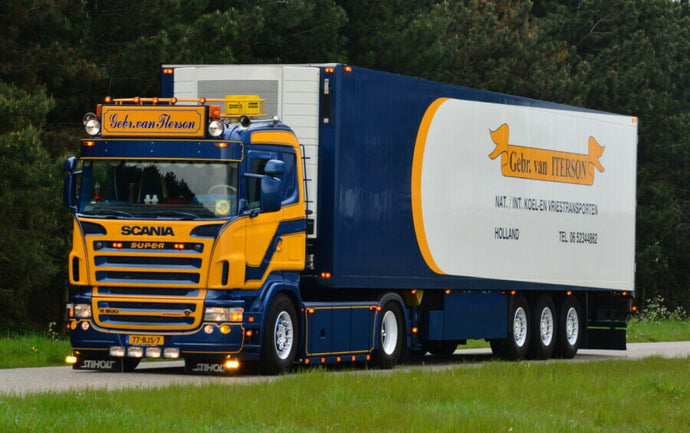 【予約】12月以降発売予定Gebr. van Iterson SCANIA R5 FLAT ROOF 4X2 REEFER TRAILER 3軸 トラック/WSI 建設機械模型 工事車両 1/50 ミニカー